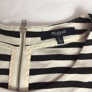 Madewell Black White Striped dress